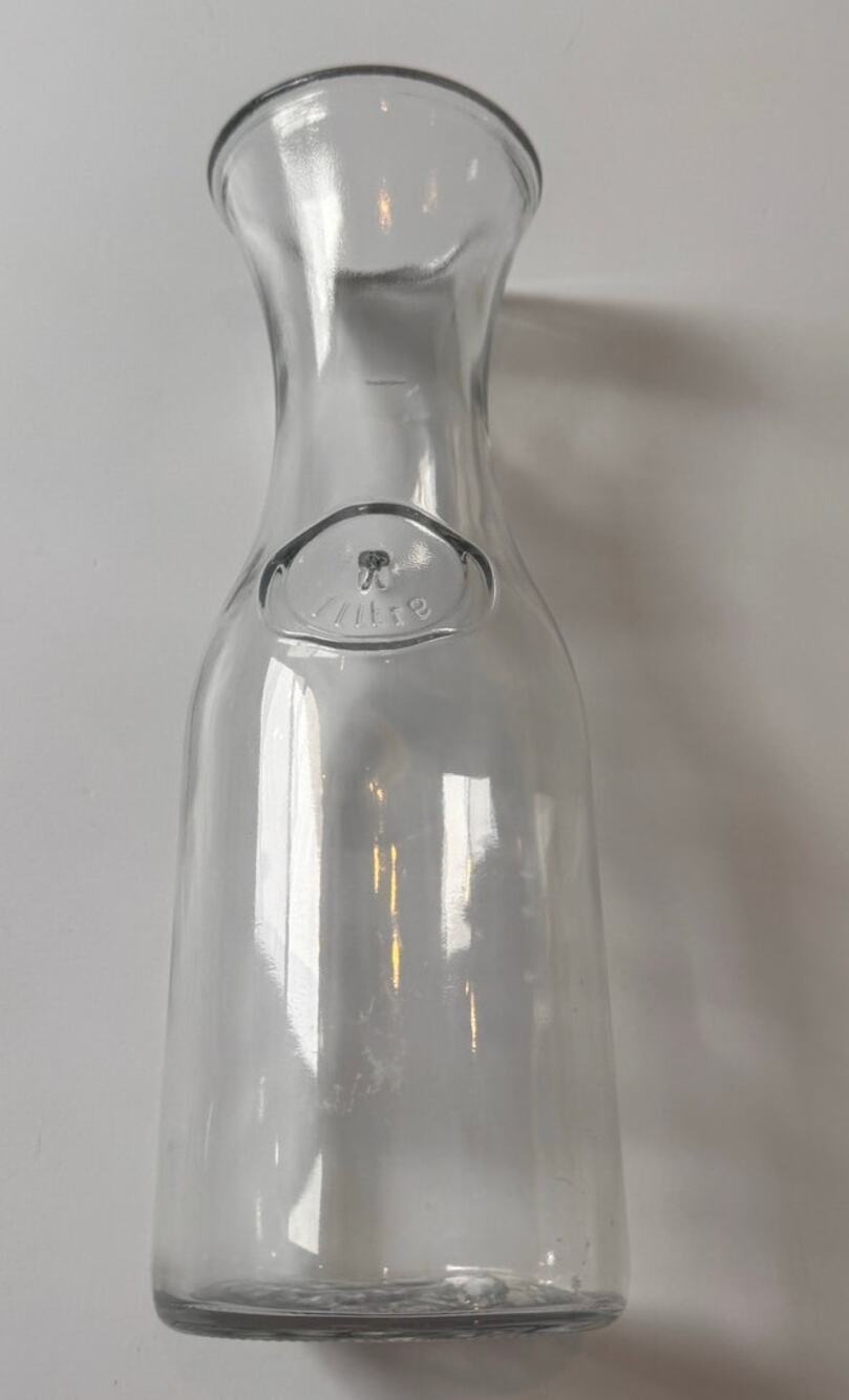 Vtg 1 Litre Milk Bottle Carafe Decor Stamped Mexico/5
